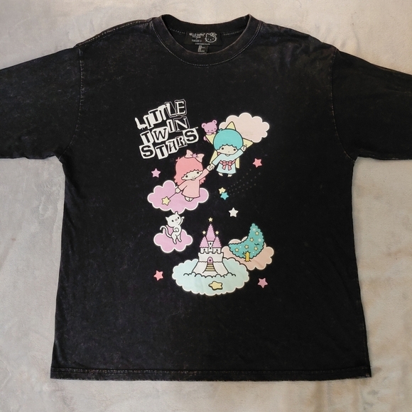 Little Twin Stars X Hello Kitty Forever 21  Gray Long Sleeve T-Shirt Size Medium - Picture 2 of 8